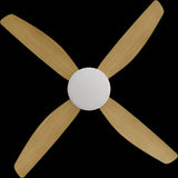 Calibo Vanga 52" DC Smart Ceiling Fan with LED Light and Remote Control | White and Bamboo