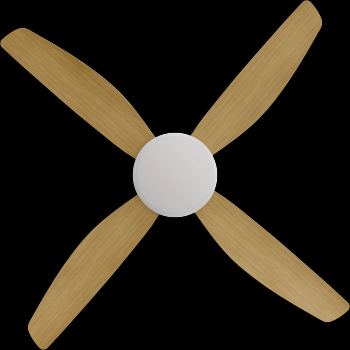 Calibo Vanga 52" DC Smart Ceiling Fan with LED Light and Remote Control | White and Bamboo