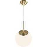 Nordlux Grant Globe Opal Glass Pendant with Brass Accent | Medium