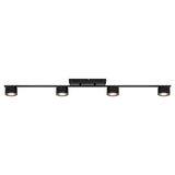 Nordlux Clyde 4 Light LED Flush Mount Ceiling Rail Spotlight | Black