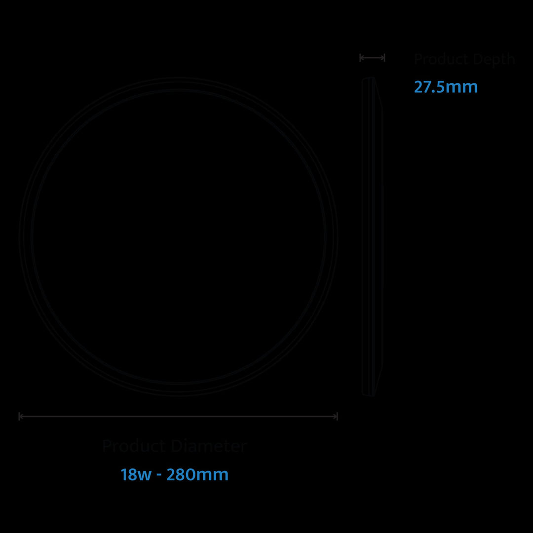 Calibo Robin 280mm Ultra Slimline LED Oyster Light | White