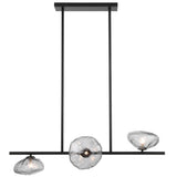 Telbix Zecca 3 Light Bar Pendant | Black & Smoke Glass