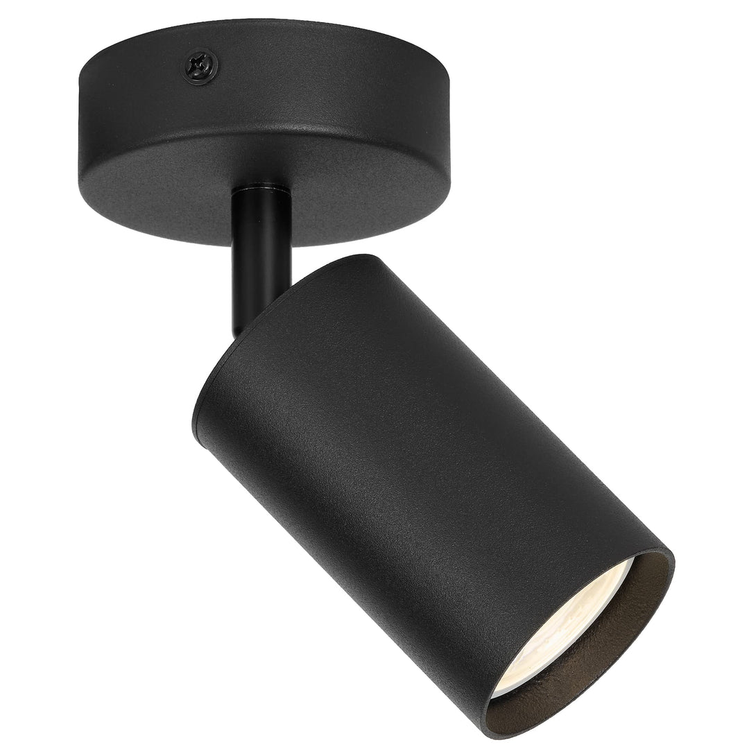 Telbix Picard 1 Light Minimalist Spotlight with Rotatable Head | Black