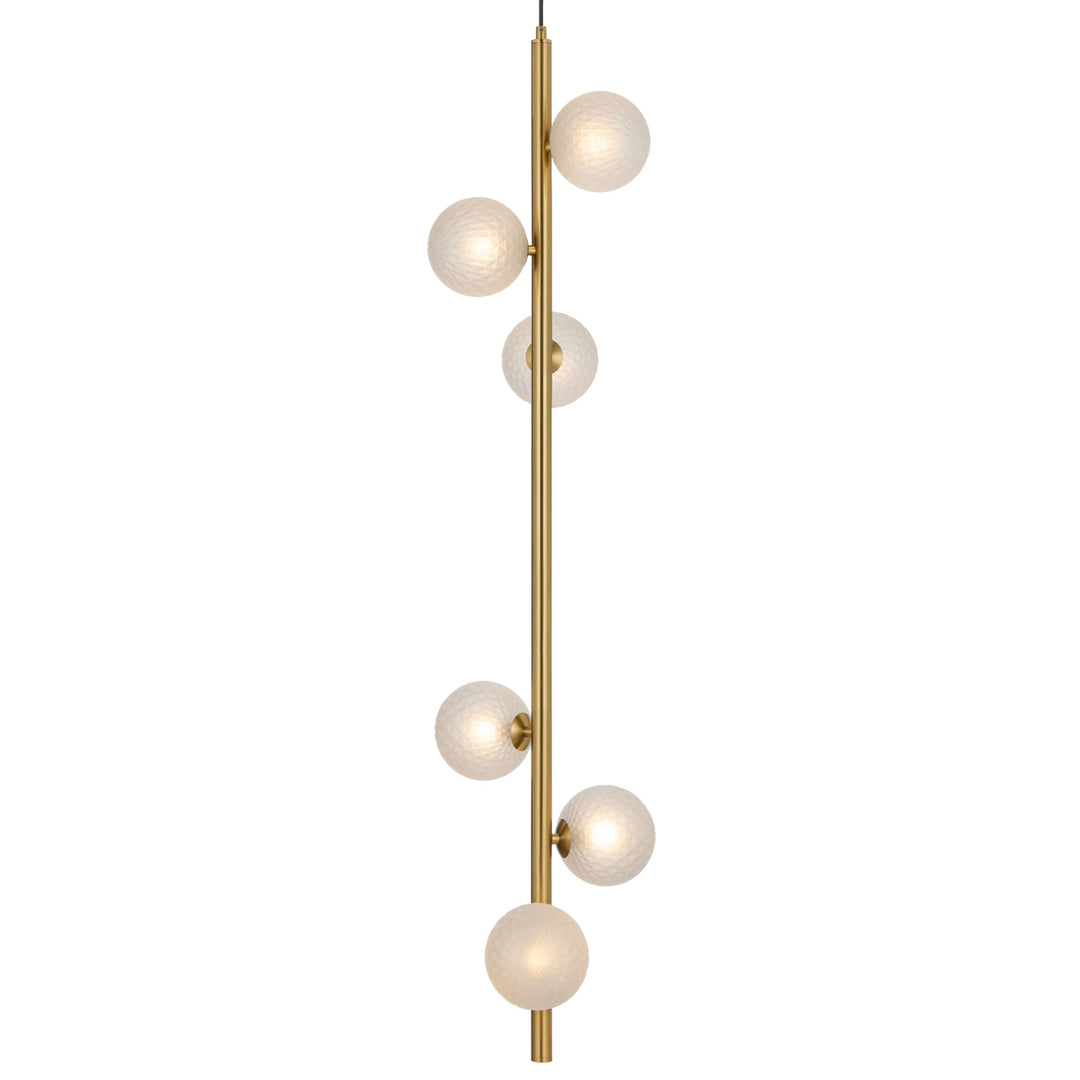 Telbix Antique Gold Elson 6 Light Pendant Light | Frost Tear