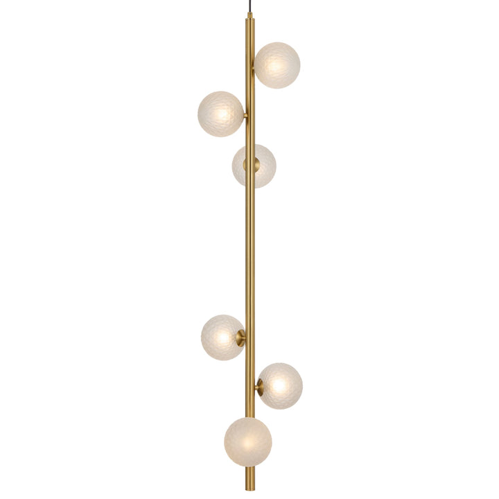 Telbix Antique Gold Elson 6 Light Pendant Light | Frost Tear
