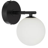Telbix Felton Black 1 Light Wall Light | Opal Matt
