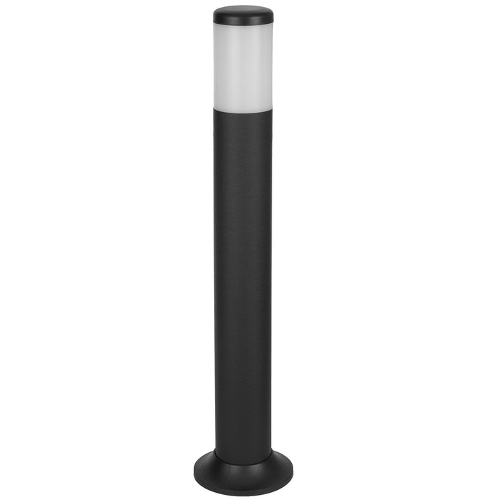 Telbix Kenra Durable Cylindrical Outdoor Bollard Light with Frosted Resin Diffuser | Black