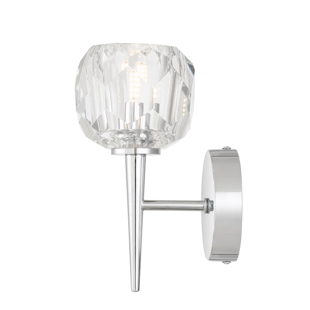Telbix Zaha Crystal Glass Wall Light | Chrome