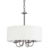 Telbix Shiron Soft Fabric Drum Shade 4 Light Pendant | Nickel
