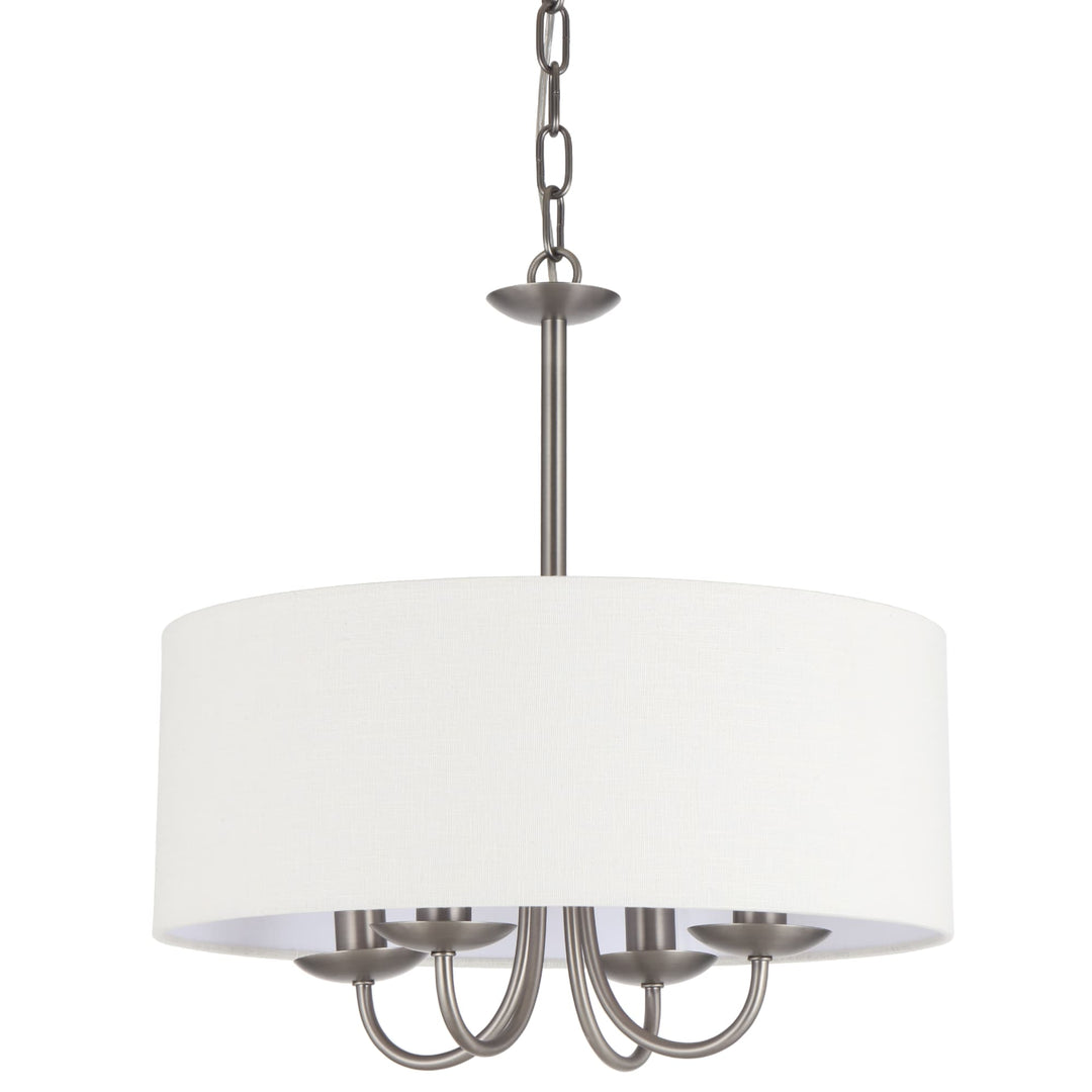 Telbix Shiron Soft Fabric Drum Shade 4 Light Pendant | Nickel
