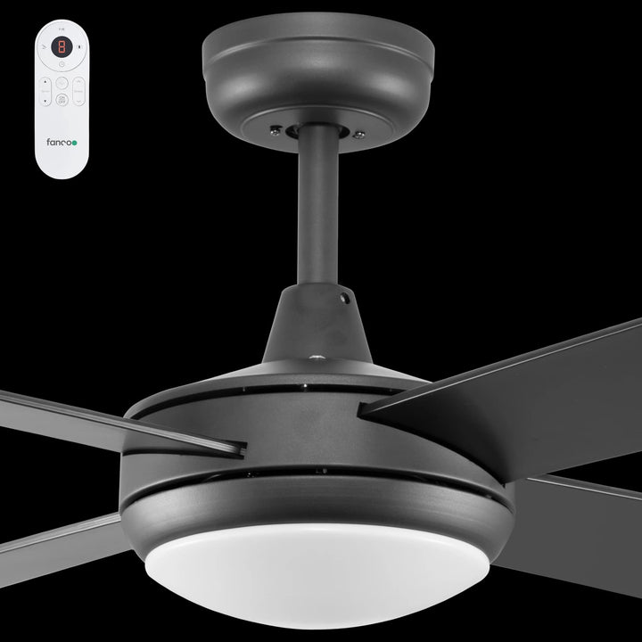 Fanco Eco Silent Deluxe 56" DC Smart Ceiling Fan with CCT LED and Remote | Black