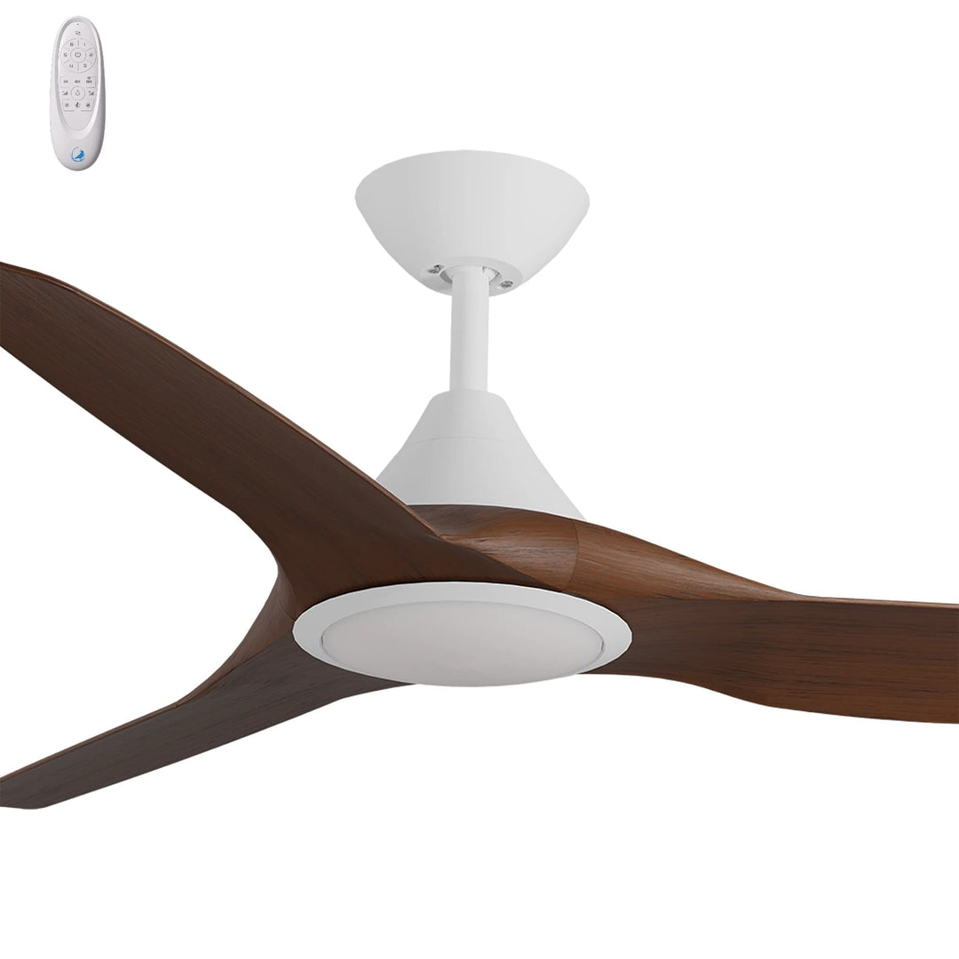 Calibo Smart CloudFan 52" (1300mm) ABS DC Ceiling Fan with 20W CCT LED Light and Remote | White & Koa