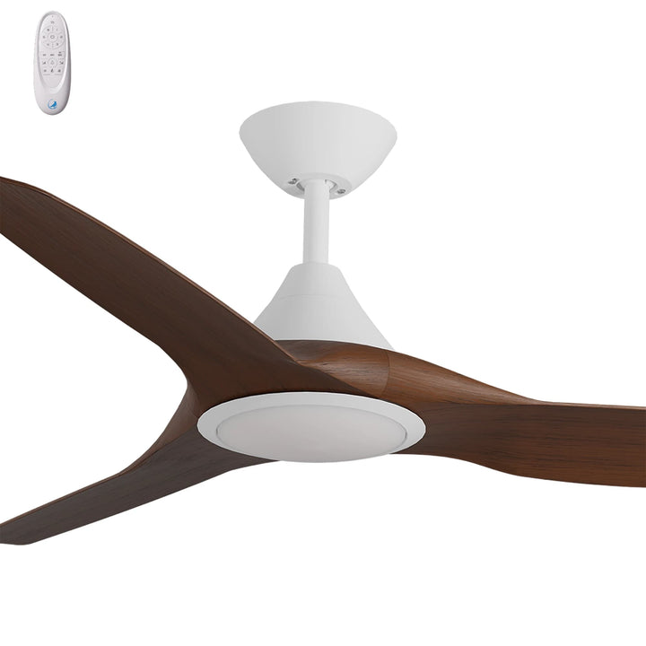 Calibo Smart CloudFan 52" (1300mm) ABS DC Ceiling Fan with 20W CCT LED Light and Remote | White & Koa