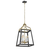 Telbix Monteal 4 Light Pendant | Black and Antique Gold