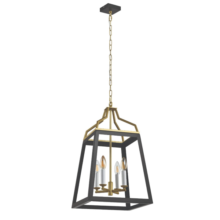 Telbix Monteal 4 Light Pendant | Black and Antique Gold
