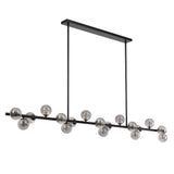 Telbix Moran Large 18 Light Linear Pendant | Black & Smoke