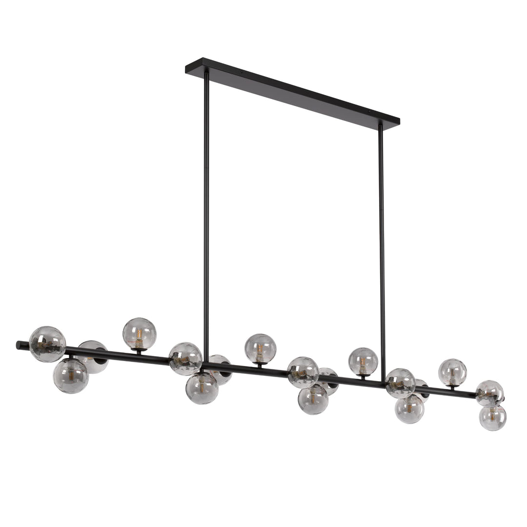 Telbix Moran Large 18 Light Linear Pendant | Black & Smoke