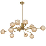 Telbix Felton 12 Light Pendant | Antique Gold and Amber Tear