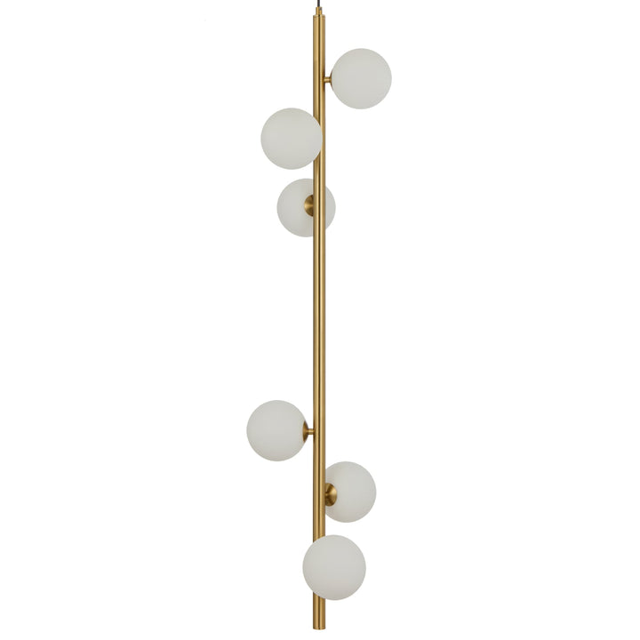 Telbix Antique Gold Elson 6 Light Pendant Light | Opal Matt
