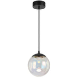 Telbix Aurora Dimmable LED Round Rainbow Glass Pendant | Small
