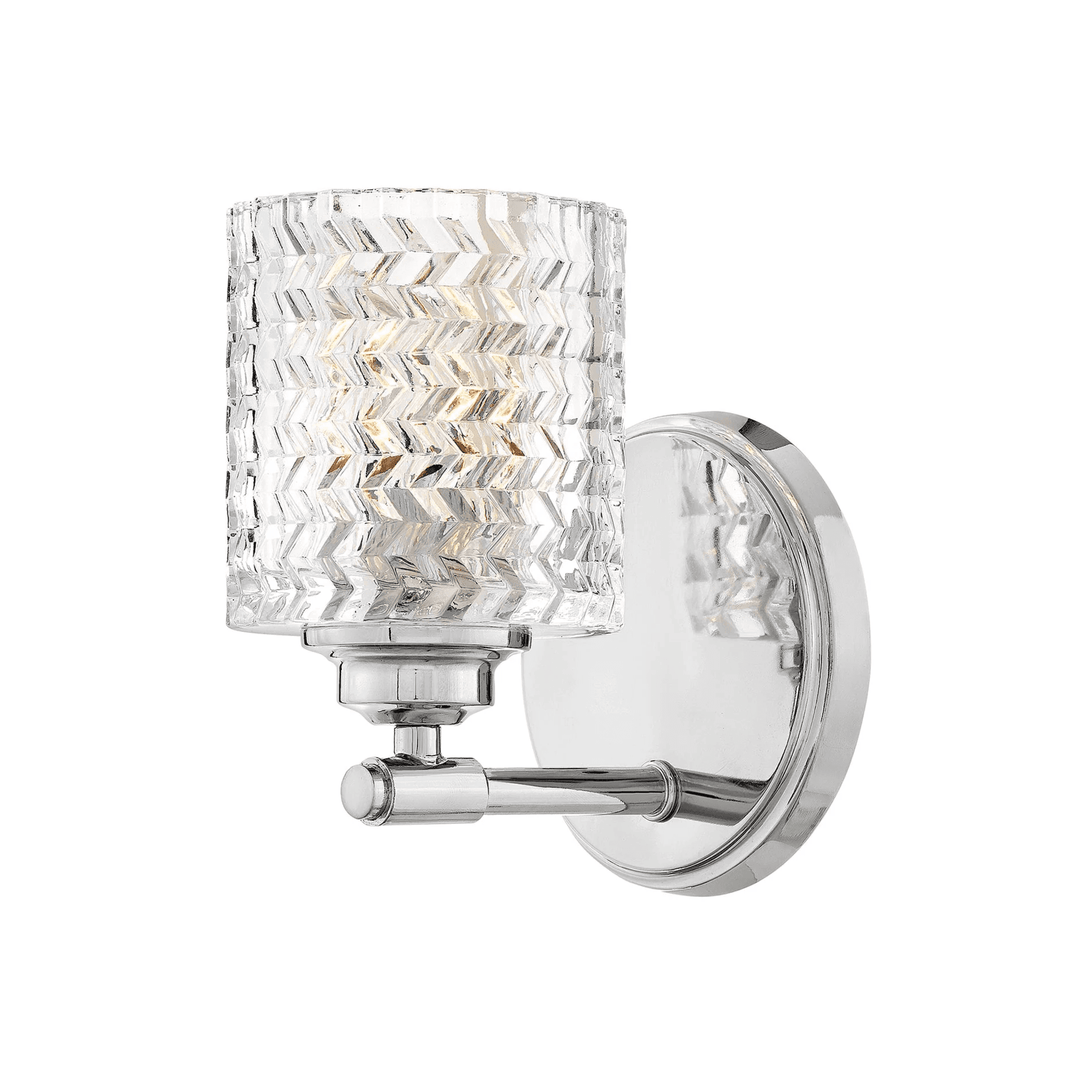 Hinkley Elle Designer Chevron Glass Wall Bracket (E27) | Chrome