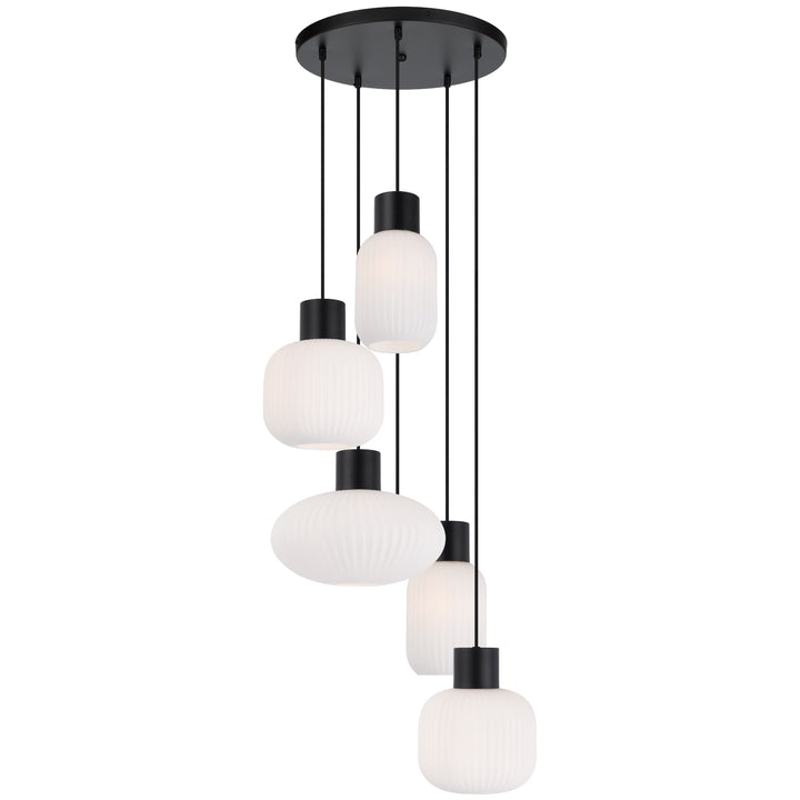 Telbix Nori Traditional Glass Pendant | 5 Light