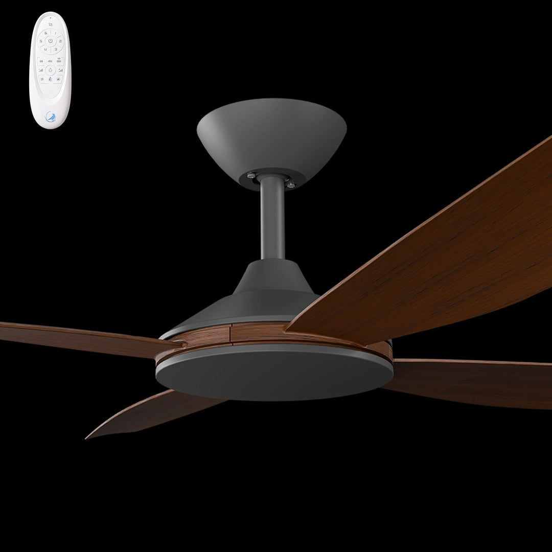 Calibo Vanga 52" DC Smart Ceiling Fan with Remote Control | Black and Koa