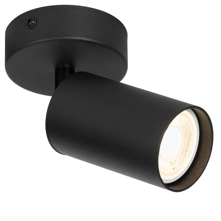 Telbix Picard 1 Light Minimalist Spotlight with Rotatable Head | Black