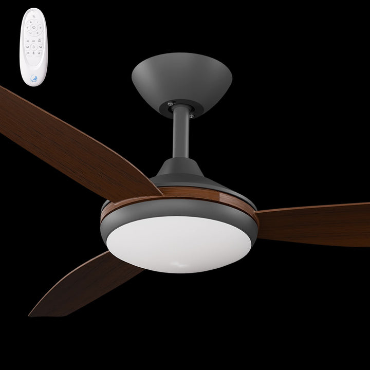 Calibo Condor 48" DC Smart Ceiling Fan with LED Light and Remote Control | Black and Koa