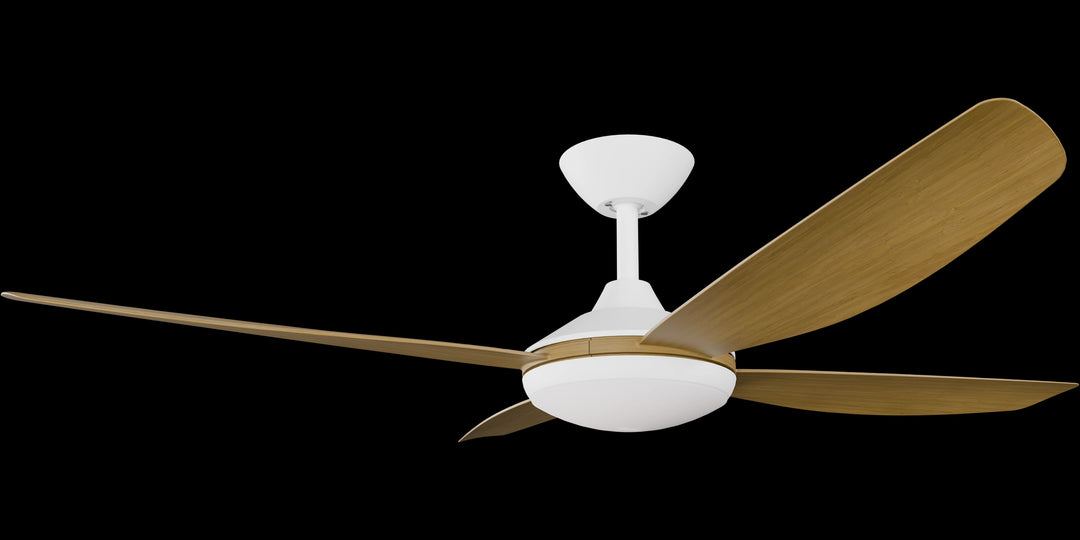Calibo Vanga 52" DC Smart Ceiling Fan with LED Light and Remote Control | White and Teak