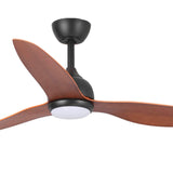 Fanco Eco Style DC 52" Ceiling Fan With Remote and CCT LED Light | Black & Koa