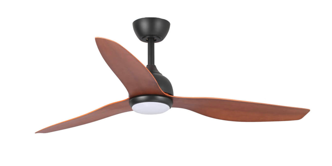 Fanco Eco Style DC 52" Ceiling Fan With Remote and CCT LED Light | Black & Koa