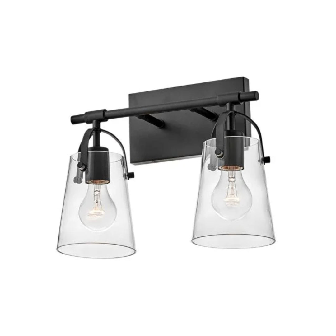 Hinkley Foster 2 Light Modern Glass Wall Light | Black