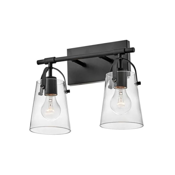 Hinkley Foster 2 Light Modern Glass Wall Light | Black