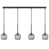 Telbix Bobo 4 Light Glass Pendant | Black