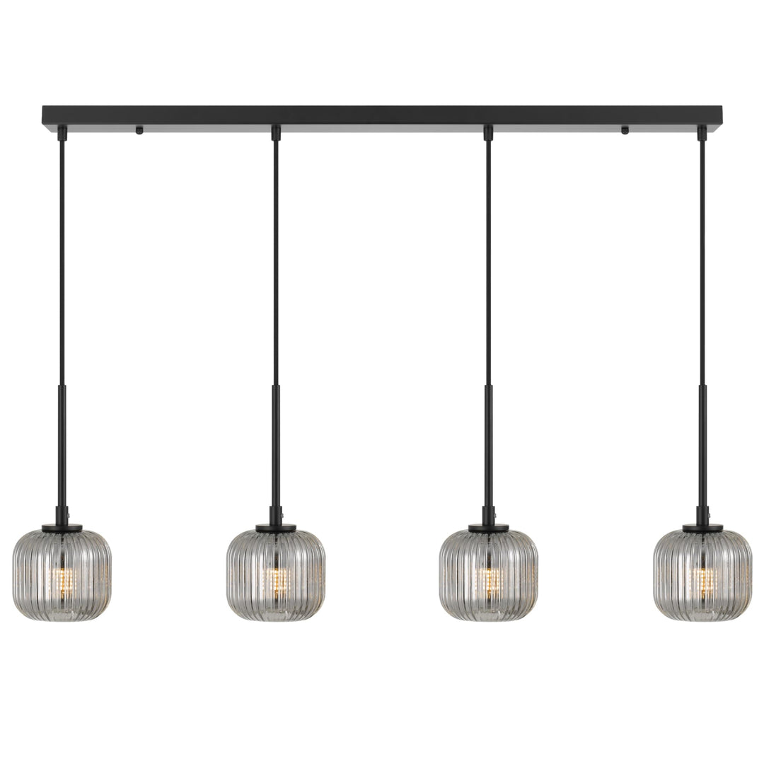 Telbix Bobo 4 Light Glass Pendant | Black