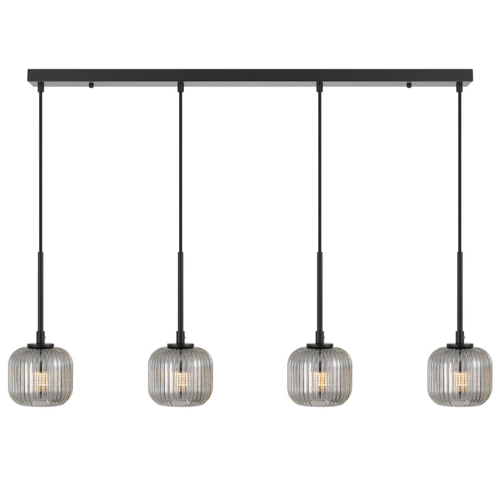 Telbix Bobo 4 Light Glass Pendant | Black