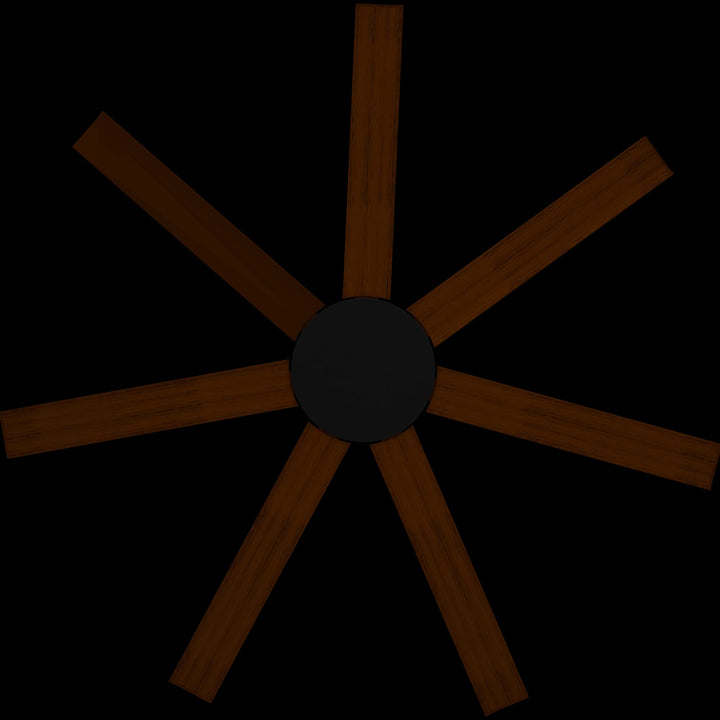 Calibo Alula 60" (1524mm) 7 Blade Indoor/Outdoor DC Ceiling Fan & Remote | Black & Koa