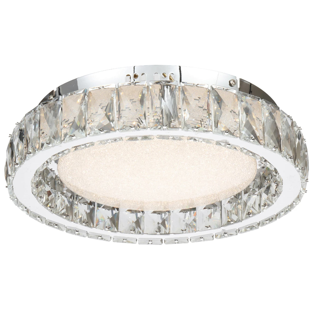 Telbix Zayla Small Tricolour LED Oyster Light | Chrome