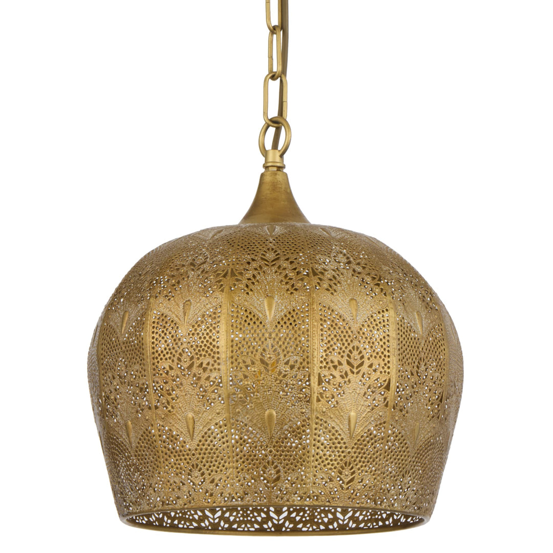 Telbix Mersin 1 Light Pendant Light | Antique Brass