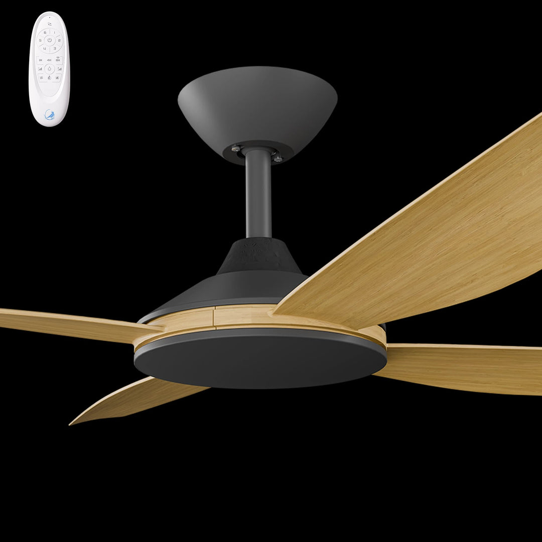 Calibo Vanga 48" DC Smart Ceiling Fan with Remote Control | Black and Bamboo