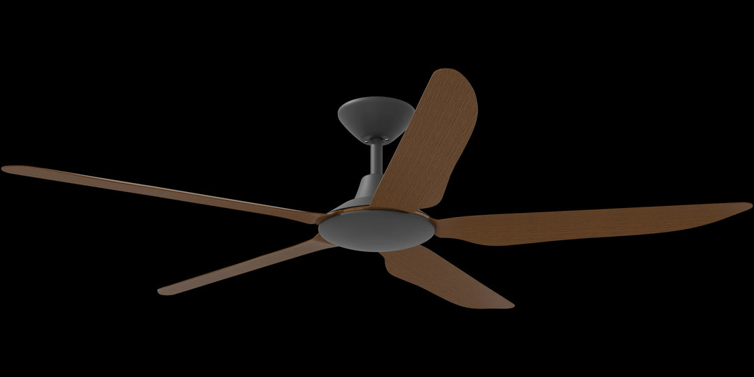 Calibo Storm 56" (1430mm) 5 Blade Indoor/Outdoor DC Ceiling Fan and Remote | Black & Koa