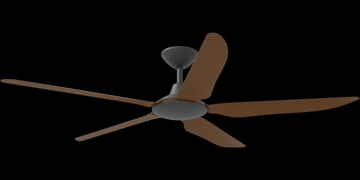 Calibo Storm 56" (1430mm) 5 Blade Indoor/Outdoor DC Ceiling Fan and Remote | Black & Koa