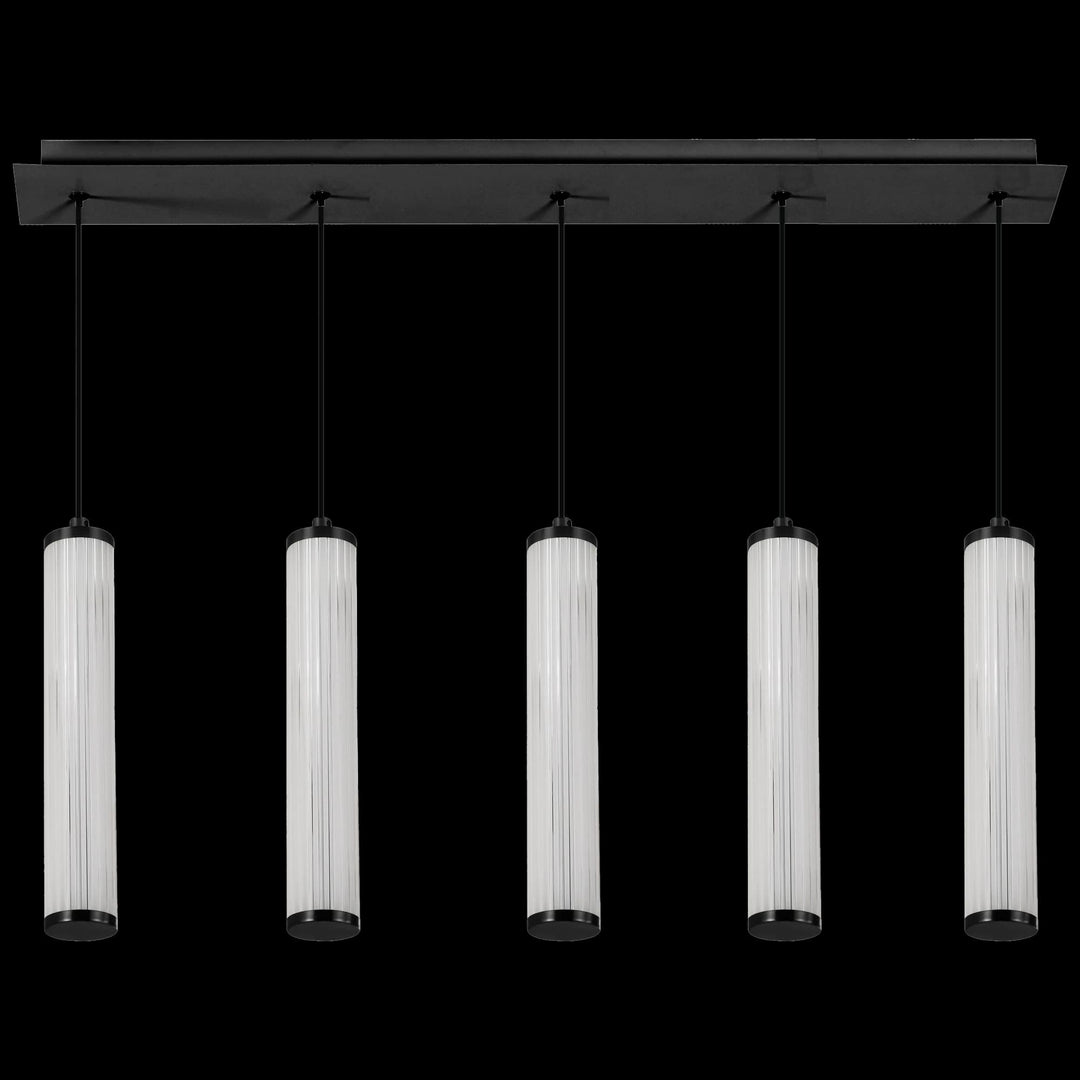 Calibo Charm Modern Fluted 5 Light Linear Pendant | Black