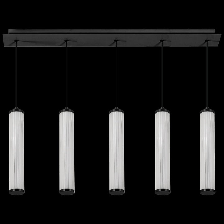 Calibo Charm Modern Fluted 5 Light Linear Pendant | Black