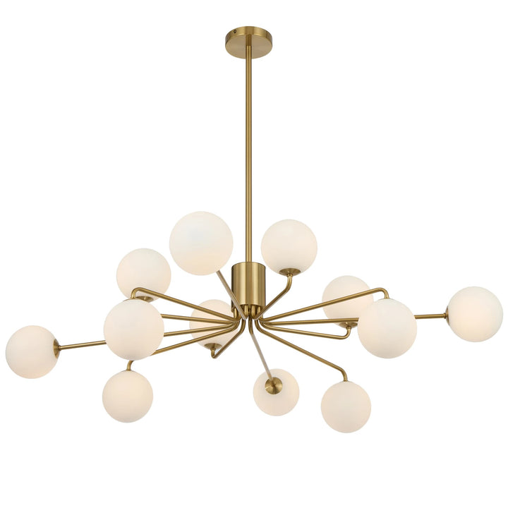 Telbix Felton 12 Light Pendant | Antique Gold and Opal Matt