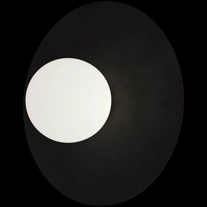 Calibo Crest Opal Glass 120mm Orb Wall Light Round Plate 300mm | Black