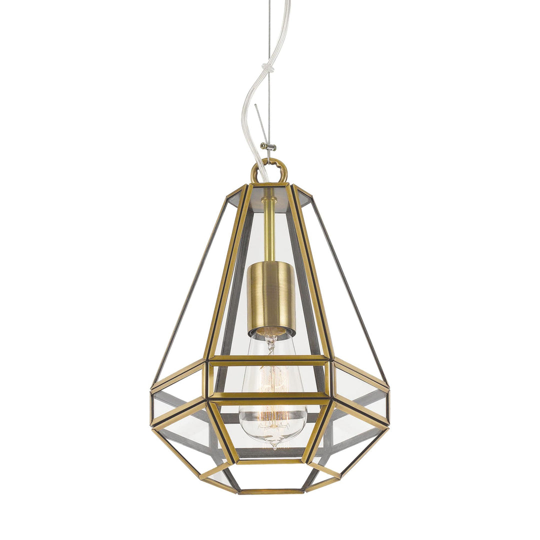 Antique Brass Telbix Espada Pendant Light With Glass | Small