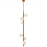 Telbix Antique Gold Elson 6 Light Pendant Light | Opal Matt