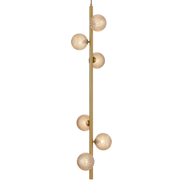 Telbix Antique Gold Elson 6 Light Pendant Light | Amber Tear